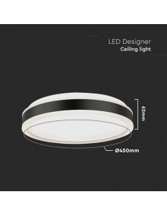 6988-Lampadario LED con Montaggio a Plafone  Dimmerabile TRIAC d mm h mm Colore Nero -1 2