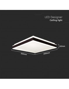 6990-Lampadario LED Quadrato  con Montaggio a Plafone Dimmerabile TRIAC Colore Nero -1 2