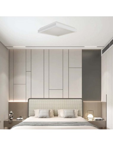 6991-Lampadario LED Quadrato  con Montaggio a Plafone Colore Bianco -3