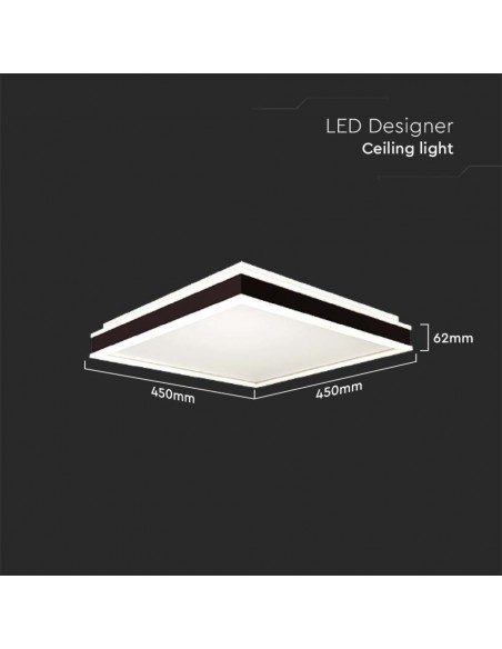 6992-Lampadario LED Quadrato  con Montaggio a Plafone Dimmerabile TRIAC Colore Nero -2