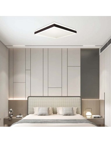 6992-Lampadario LED Quadrato  con Montaggio a Plafone Dimmerabile TRIAC Colore Nero -3