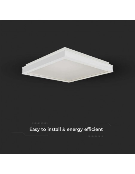 6993-Lampadario LED Quadrato  con Montaggio a Plafone Colore Bianco -6