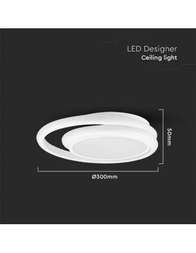 6995-Lampadario LED Rotondo Doppio  con Montaggio a Plafone Colore Bianco -2