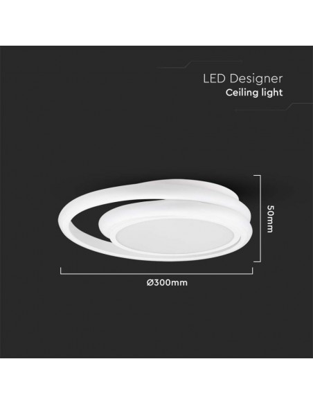 6995-Lampadario LED Rotondo Doppio  con Montaggio a Plafone Colore Bianco -2