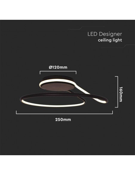 6996-Lampadario LED dal Design Moderno Rotondo  in Alluminio Colore Nero К-2