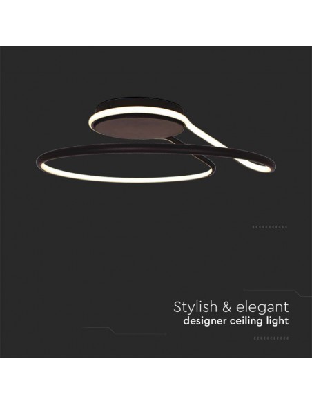 6996-Lampadario LED dal Design Moderno Rotondo  in Alluminio Colore Nero К-7