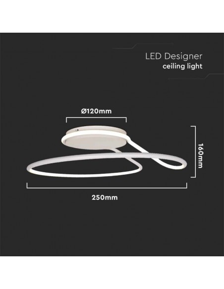 6997-Lampadario LED dal Design Moderno Rotondo  in Alluminio Colore Bianco К-2