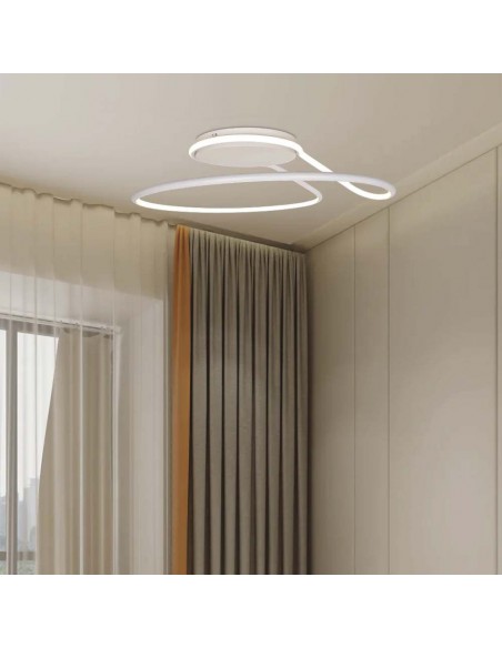 6997-Lampadario LED dal Design Moderno Rotondo  in Alluminio Colore Bianco К-3