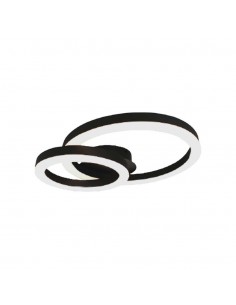 7000-Lampadario LED a Plafone  dal Design Moderno a due Anelli D-mm Colore Nero -1