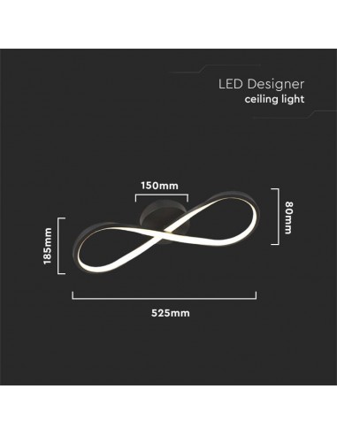 7002-Lampadario LED da Soffitto  dal Design Moderno Colore Nero -2