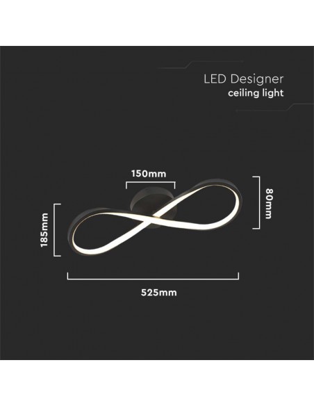 7002-Lampadario LED da Soffitto  dal Design Moderno Colore Nero -2