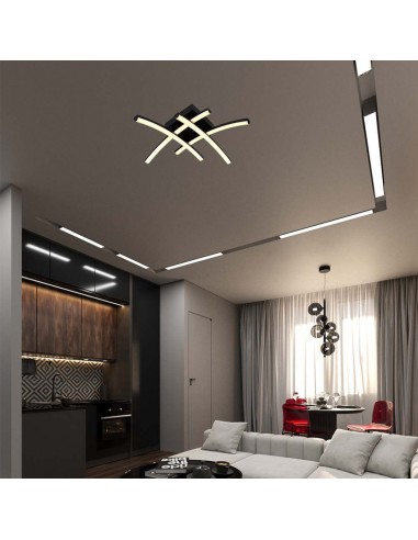 7003-Lampadario LED dal Design Moderno  Colore Nero xmm -4