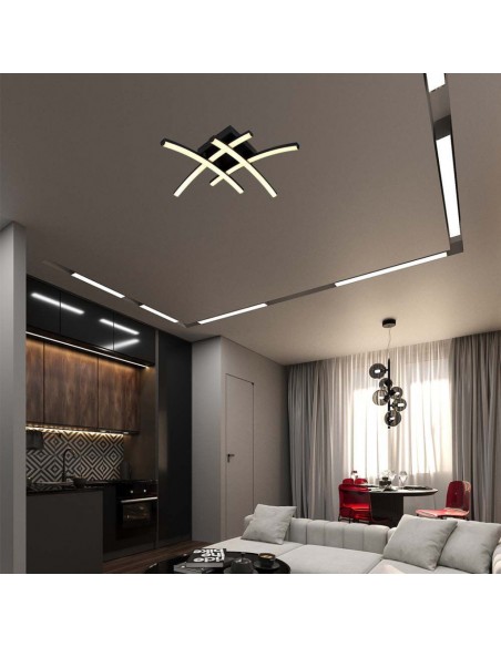 7003-Lampadario LED dal Design Moderno  Colore Nero xmm -4