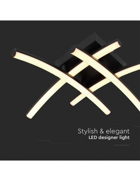 7003-Lampadario LED dal Design Moderno  Colore Nero xmm -7