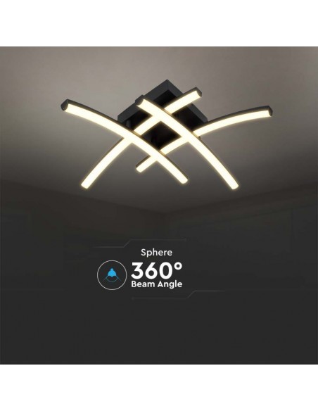 Lampadario LED dal Design Moderno 24W Nero 445*125mm 3000K