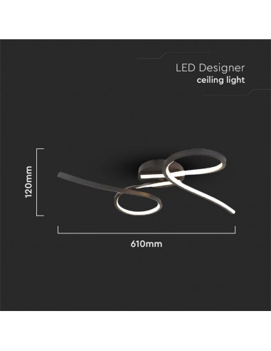 7004-Lampadario LED da Soffitto  dal Design Moderno Colore Nero -2