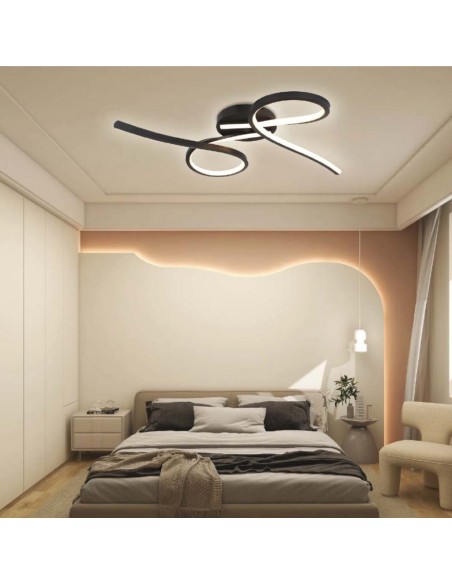 7004-Lampadario LED da Soffitto  dal Design Moderno Colore Nero -3