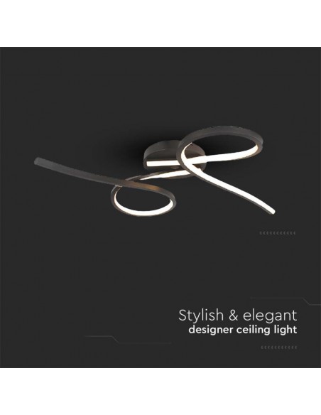 7004-Lampadario LED da Soffitto  dal Design Moderno Colore Nero -7