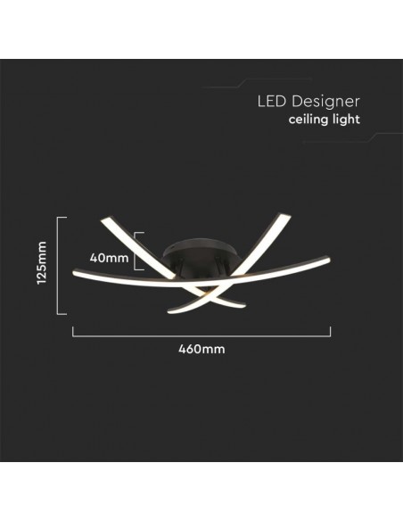 7005-Lampadario LED dal Design Moderno L  Colore Nero  -2
