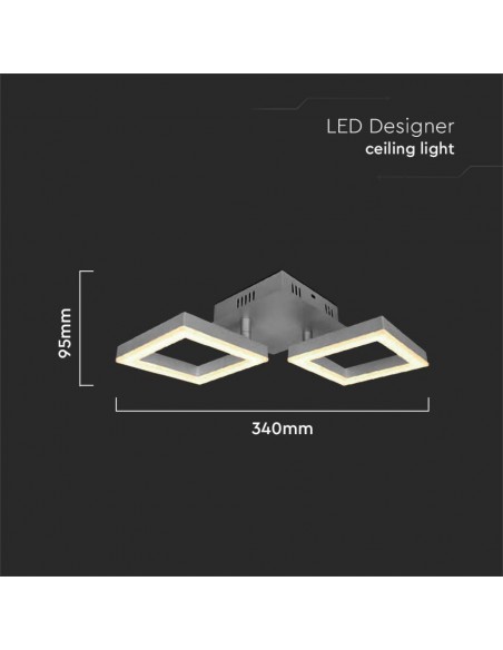 7006-Lampadario LED con  Cornici  in Metallo Colore Grigio К-2