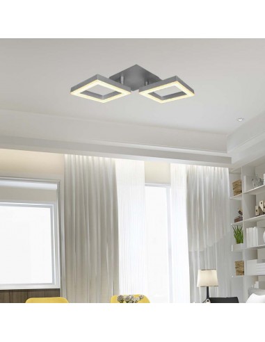 7006-Lampadario LED con  Cornici  in Metallo Colore Grigio К-3