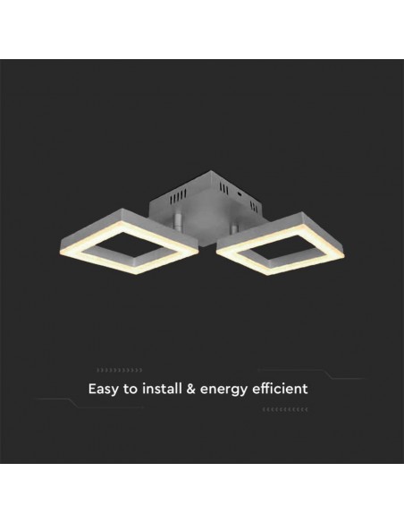 7006-Lampadario LED con  Cornici  in Metallo Colore Grigio К-6