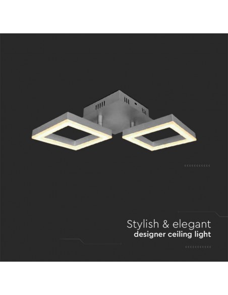 7006-Lampadario LED con  Cornici  in Metallo Colore Grigio К-7