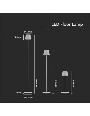 7007-Piantana LED  Colore Bianco in Alluminio con Touch Dimmerabile Altezza regolabile in  IP-3 7007-Piantana LED  Colore Bianco in Alluminio con Touch Dimmerabile Altezza regolabile in  IP-3