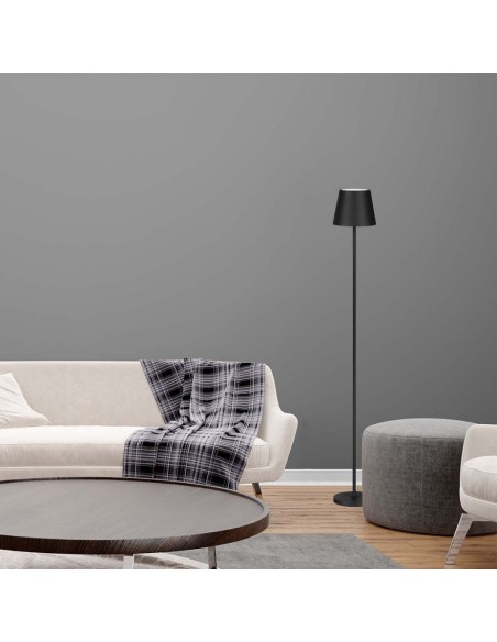 7009-Piantana LED  Colore Nero in Alluminio con Touch Dimmerabile Altezza regolabile in  IP-4