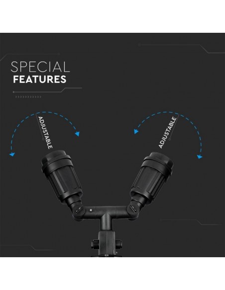 Picchetto con Portalampada E27 Doppio IP44