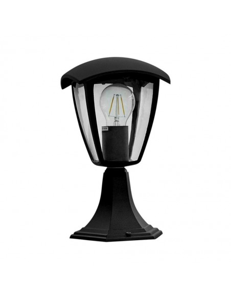 7057-Piantana LED da Giardino a Lanterna Fissaggio a Terra con Portalampada E Max  Colore Nero IP-5