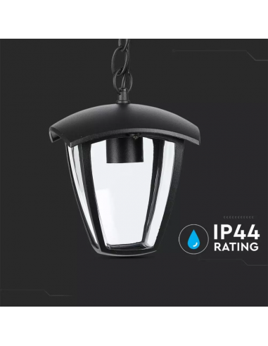 7058-Lampada LED da Soffitto a Lanterna con Portalampada E Max  Colore Nero l cm IP-6