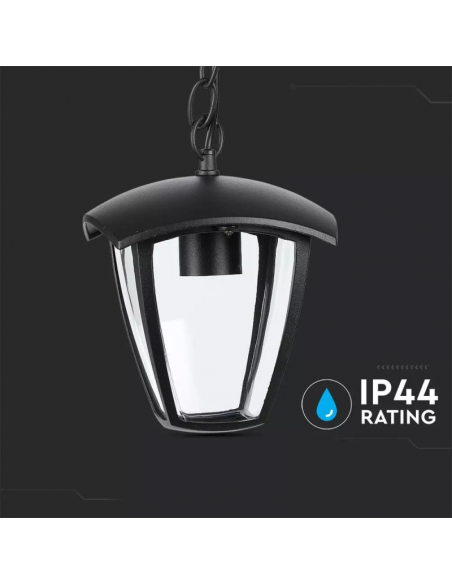 7058-Lampada LED da Soffitto a Lanterna con Portalampada E Max  Colore Nero l cm IP-6