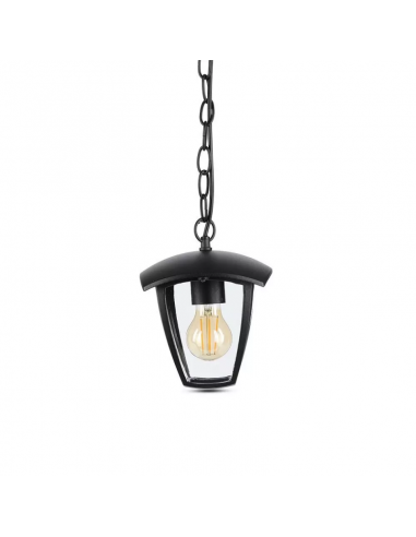 7058-Lampada LED da Soffitto a Lanterna con Portalampada E Max  Colore Nero l cm IP-7