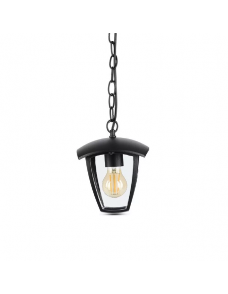 7058-Lampada LED da Soffitto a Lanterna con Portalampada E Max  Colore Nero l cm IP-7
