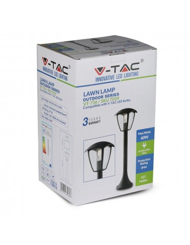 7059-Lampada LED da Terra a Lanterna con Portalampada E Max  Colore Nero hcm IP-2
