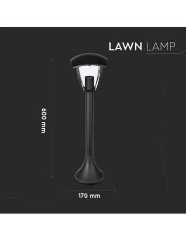 7059-Lampada LED da Terra a Lanterna con Portalampada E Max  Colore Nero hcm IP-3