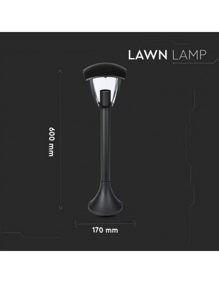 7059-Lampada LED da Terra a Lanterna con Portalampada E Max  Colore Nero hcm IP-3