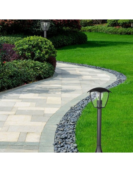 7059-Lampada LED da Terra a Lanterna con Portalampada E Max  Colore Nero hcm IP-4