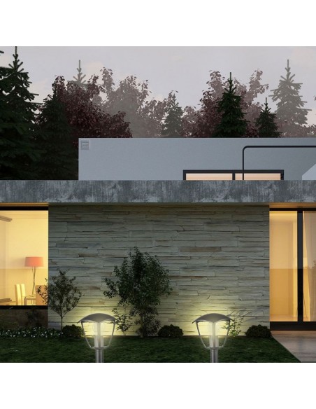 7059-Lampada LED da Terra a Lanterna con Portalampada E Max  Colore Nero hcm IP-5