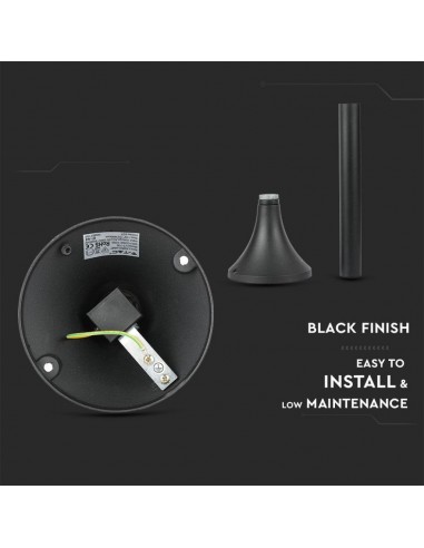 7059-Lampada LED da Terra a Lanterna con Portalampada E Max  Colore Nero hcm IP-7