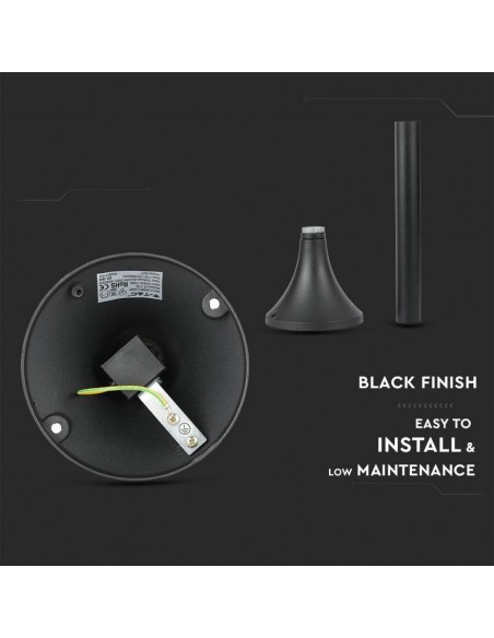 7059-Lampada LED da Terra a Lanterna con Portalampada E Max  Colore Nero hcm IP-7