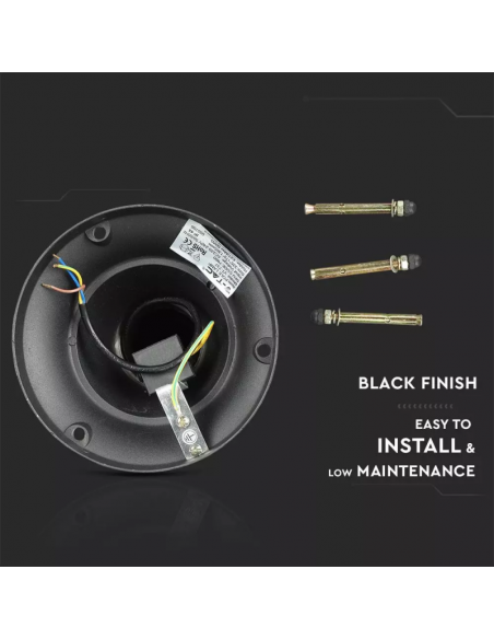 Lampione LED con Portalampada E27 (Max 60W) Nero h: 136cm IP44