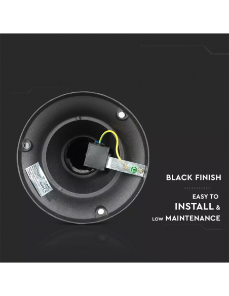 7061-Lampione LED con Portalampada E Max x Colore Nero h cm IP-6