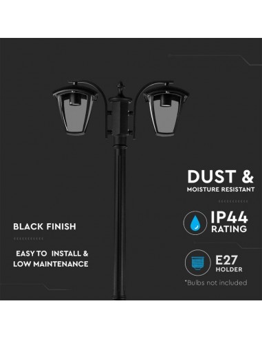 7062-Lampione LED con Portalampada E Max x Colore Nero h cm IP-5