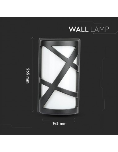 7064-Applique da Giardino con Portalampada E Max  Colore Nero Opaco IP-3