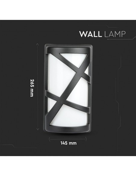 7064-Applique da Giardino con Portalampada E Max  Colore Nero Opaco IP-3