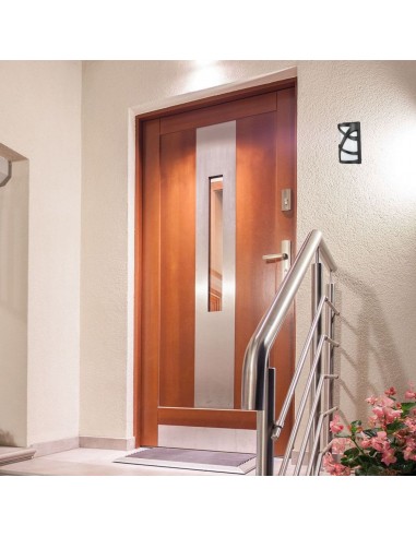 7064-Applique da Giardino con Portalampada E Max  Colore Nero Opaco IP-4