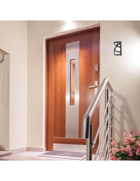 7064-Applique da Giardino con Portalampada E Max  Colore Nero Opaco IP-4