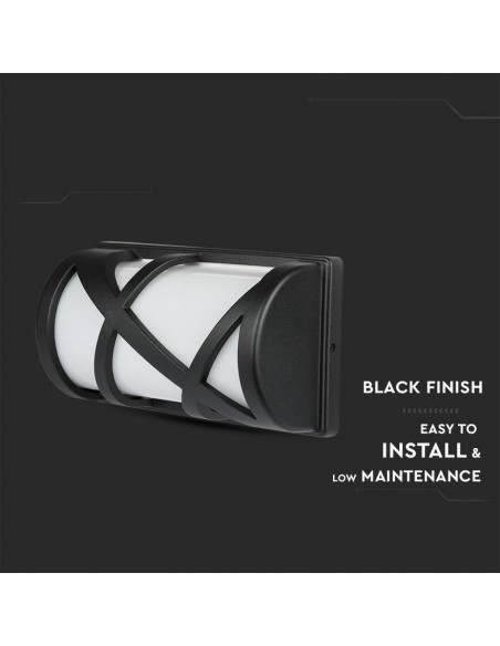7064-Applique da Giardino con Portalampada E Max  Colore Nero Opaco IP-7